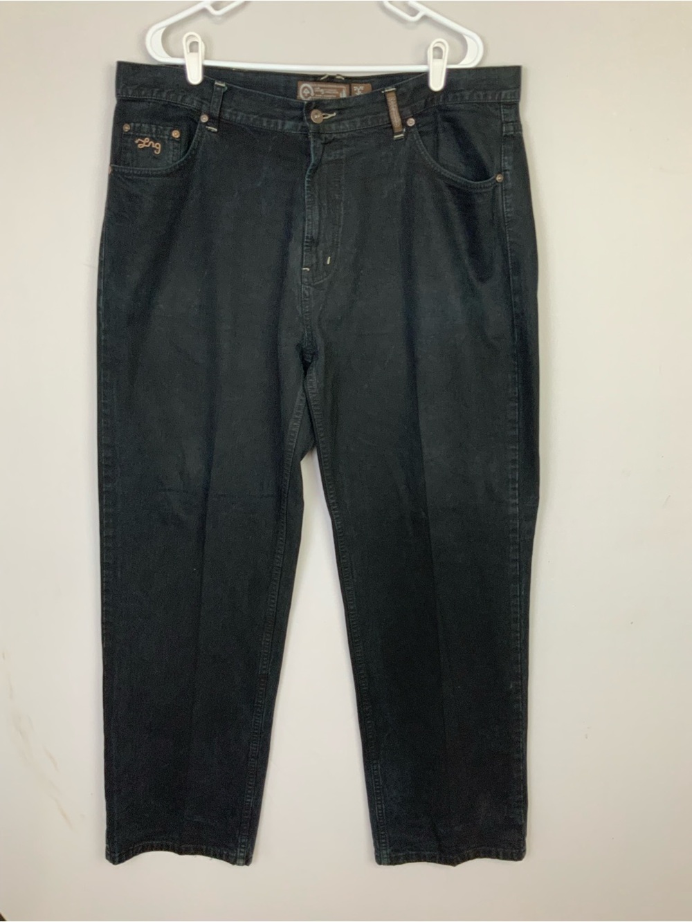 VTG Y2K LR Geans Mens Sz 38 Black Baggy Jeans Lifted Research Group Denim‎